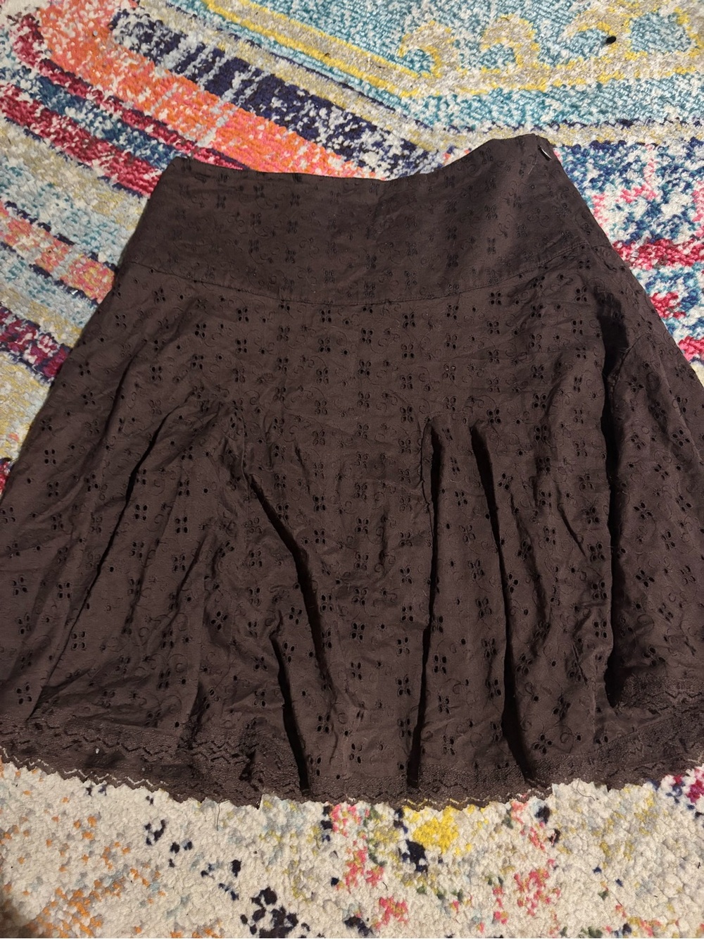 HeartSoul Chocolate Brown Eyelet Skater Skirt